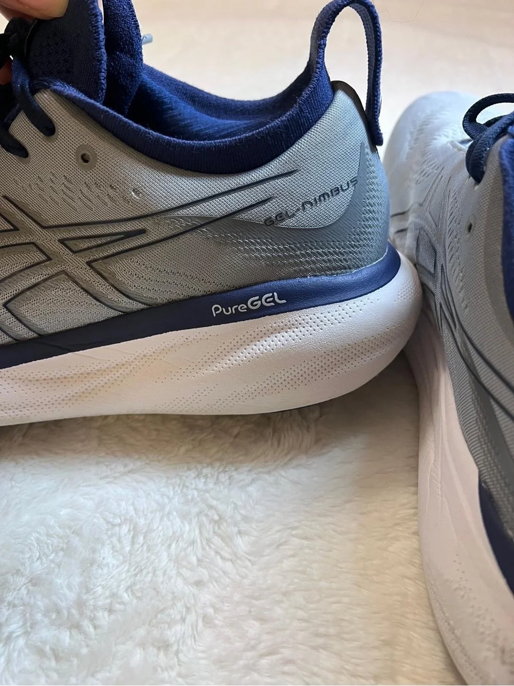 ASICS Men’s Running Shoes - Light Gray & Navy Blue